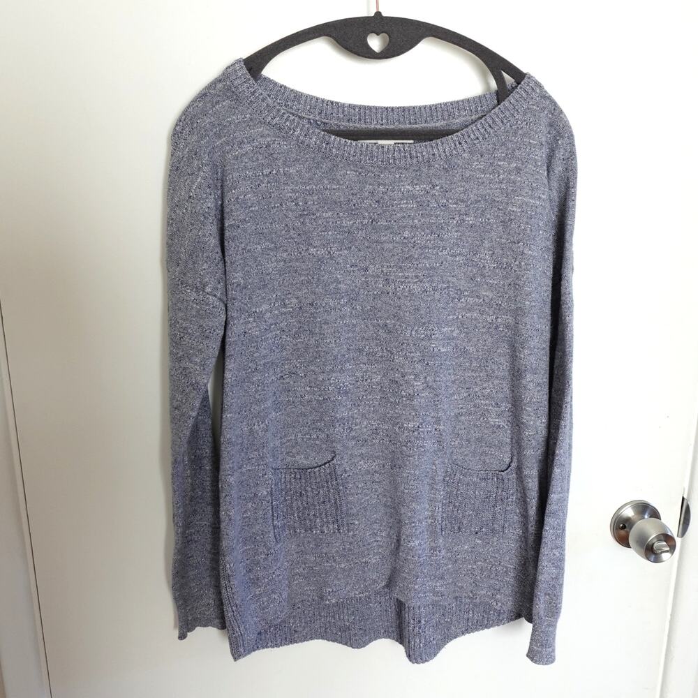 Banana Republic 100% Cotton Blue Front Pockets Dolman Sweater Size S Casual